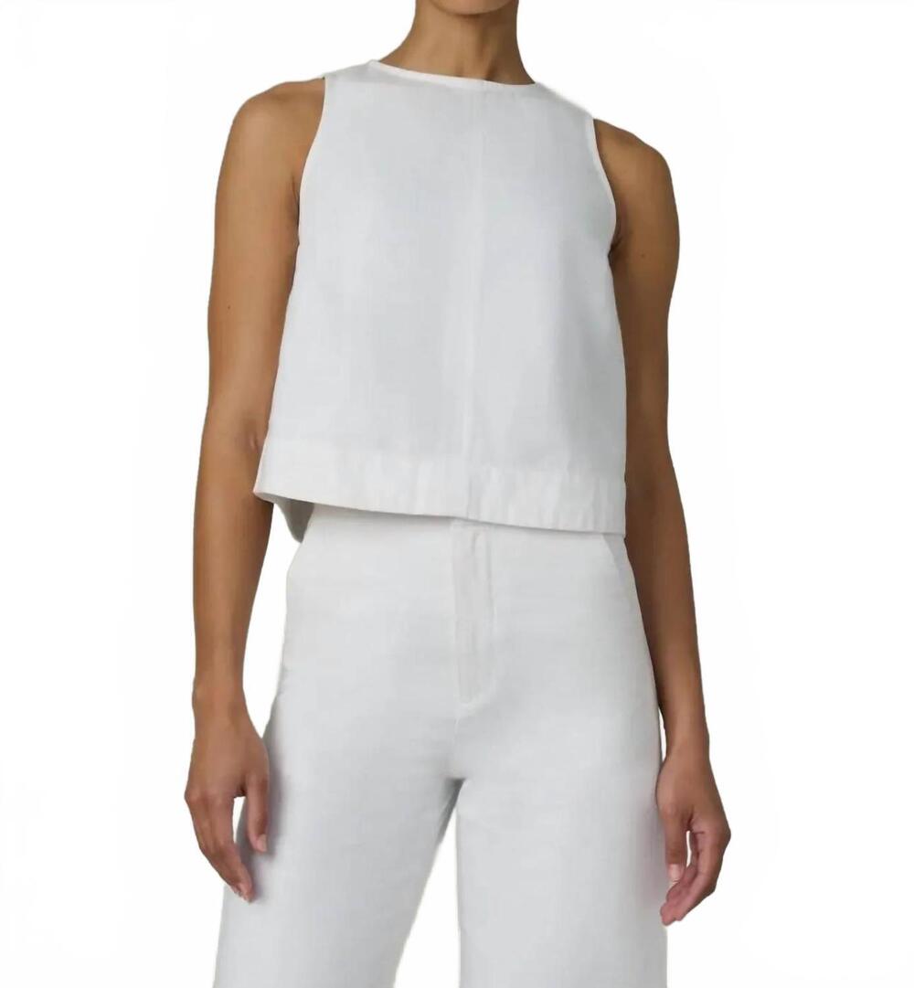 NEW JOE'S JEANS denim shell sleeveless top in white